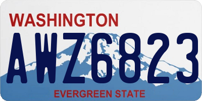 WA license plate AWZ6823