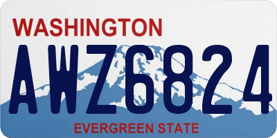 WA license plate AWZ6824