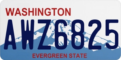 WA license plate AWZ6825
