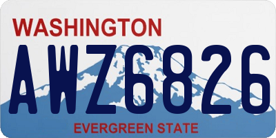 WA license plate AWZ6826