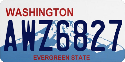 WA license plate AWZ6827