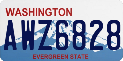 WA license plate AWZ6828