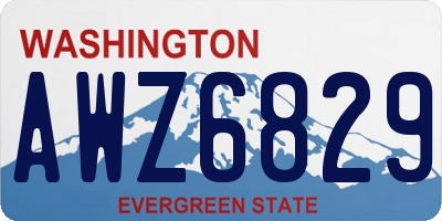 WA license plate AWZ6829