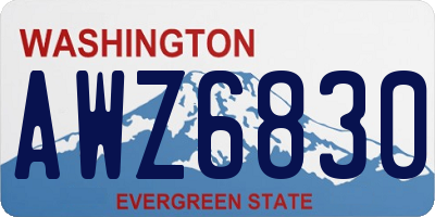 WA license plate AWZ6830