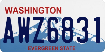 WA license plate AWZ6831