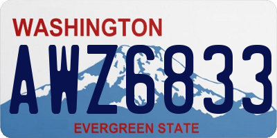 WA license plate AWZ6833
