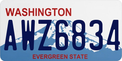 WA license plate AWZ6834