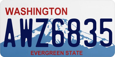 WA license plate AWZ6835