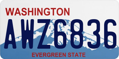 WA license plate AWZ6836