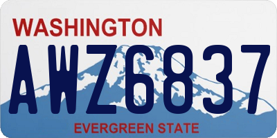 WA license plate AWZ6837