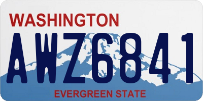 WA license plate AWZ6841