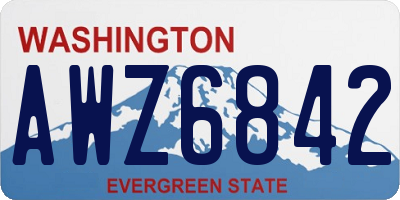 WA license plate AWZ6842