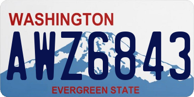 WA license plate AWZ6843