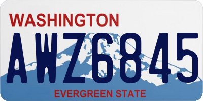 WA license plate AWZ6845