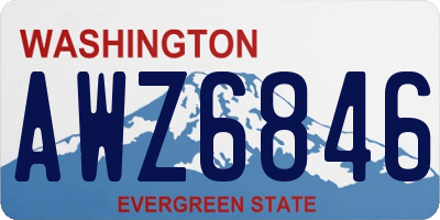 WA license plate AWZ6846