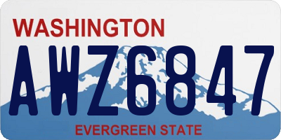 WA license plate AWZ6847