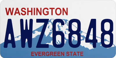 WA license plate AWZ6848
