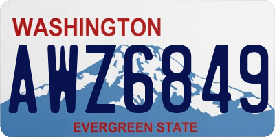 WA license plate AWZ6849