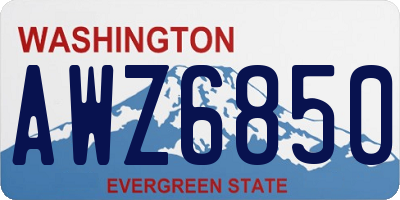 WA license plate AWZ6850