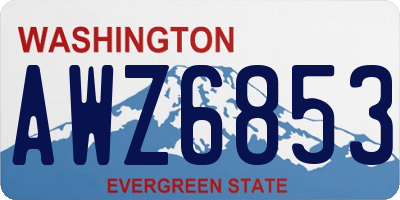 WA license plate AWZ6853