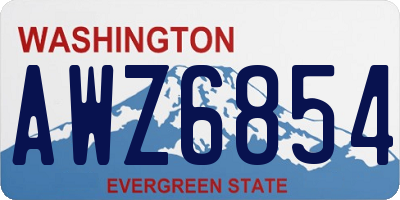 WA license plate AWZ6854