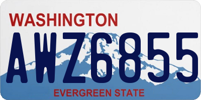 WA license plate AWZ6855