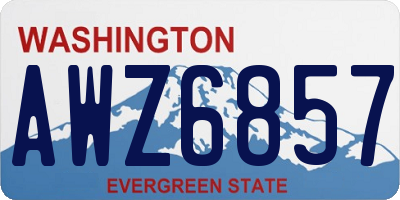 WA license plate AWZ6857