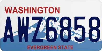 WA license plate AWZ6858