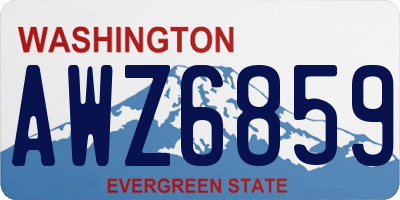 WA license plate AWZ6859
