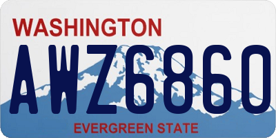 WA license plate AWZ6860