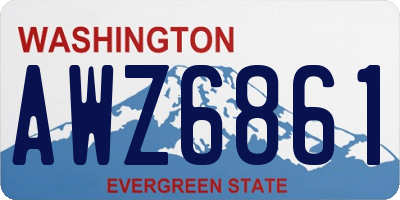 WA license plate AWZ6861