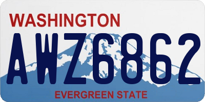 WA license plate AWZ6862