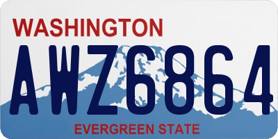 WA license plate AWZ6864