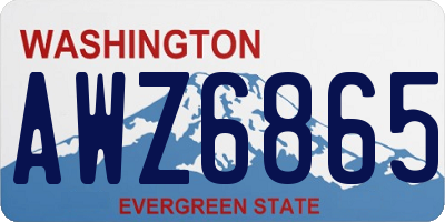 WA license plate AWZ6865