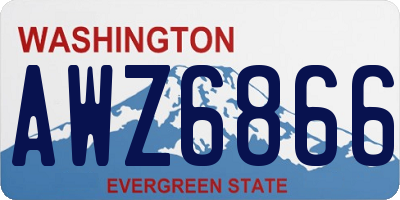 WA license plate AWZ6866