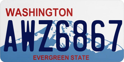 WA license plate AWZ6867