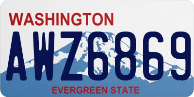 WA license plate AWZ6869