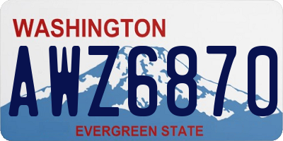 WA license plate AWZ6870