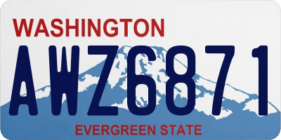 WA license plate AWZ6871
