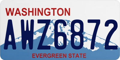 WA license plate AWZ6872