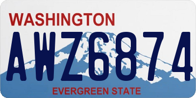 WA license plate AWZ6874
