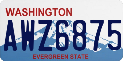 WA license plate AWZ6875