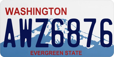 WA license plate AWZ6876