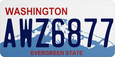 WA license plate AWZ6877