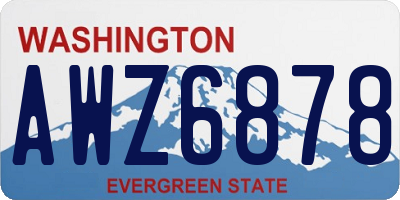 WA license plate AWZ6878