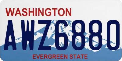 WA license plate AWZ6880