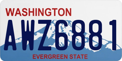 WA license plate AWZ6881