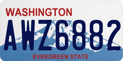 WA license plate AWZ6882