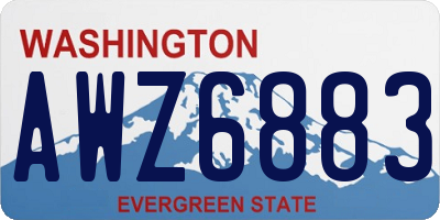 WA license plate AWZ6883