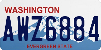 WA license plate AWZ6884